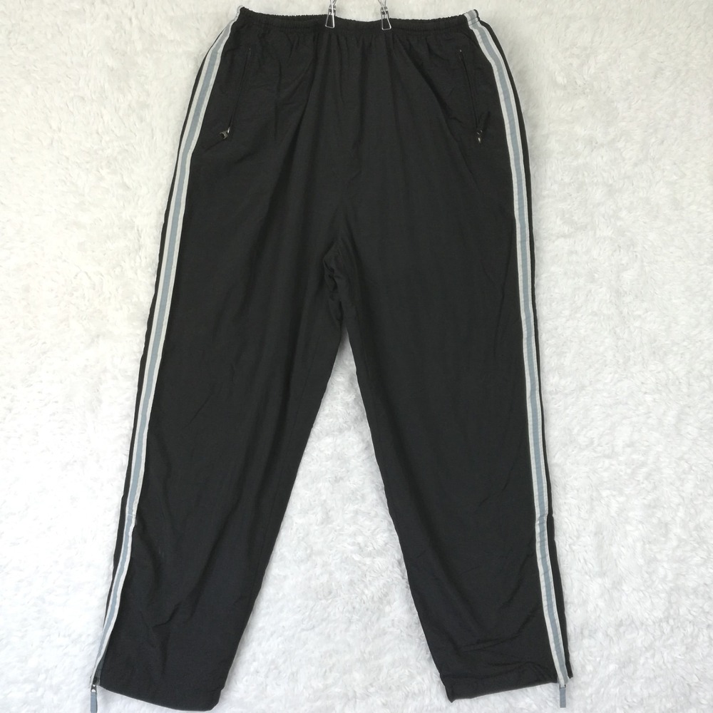 Energy Zone Womens Pants Track Black Training Stripe Jersey Lined Plus 18W